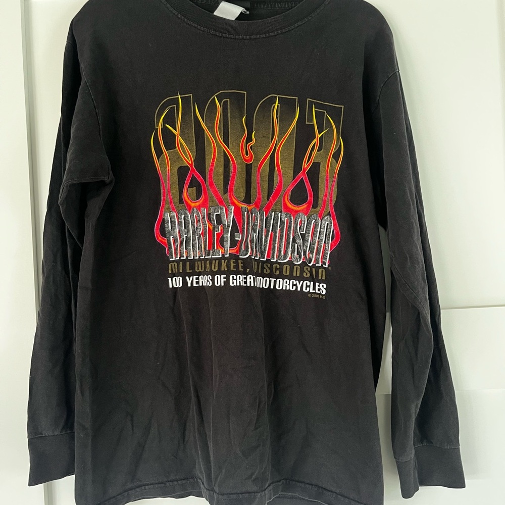 Harley-Davidson men’s Black Tee with Flame Graphics